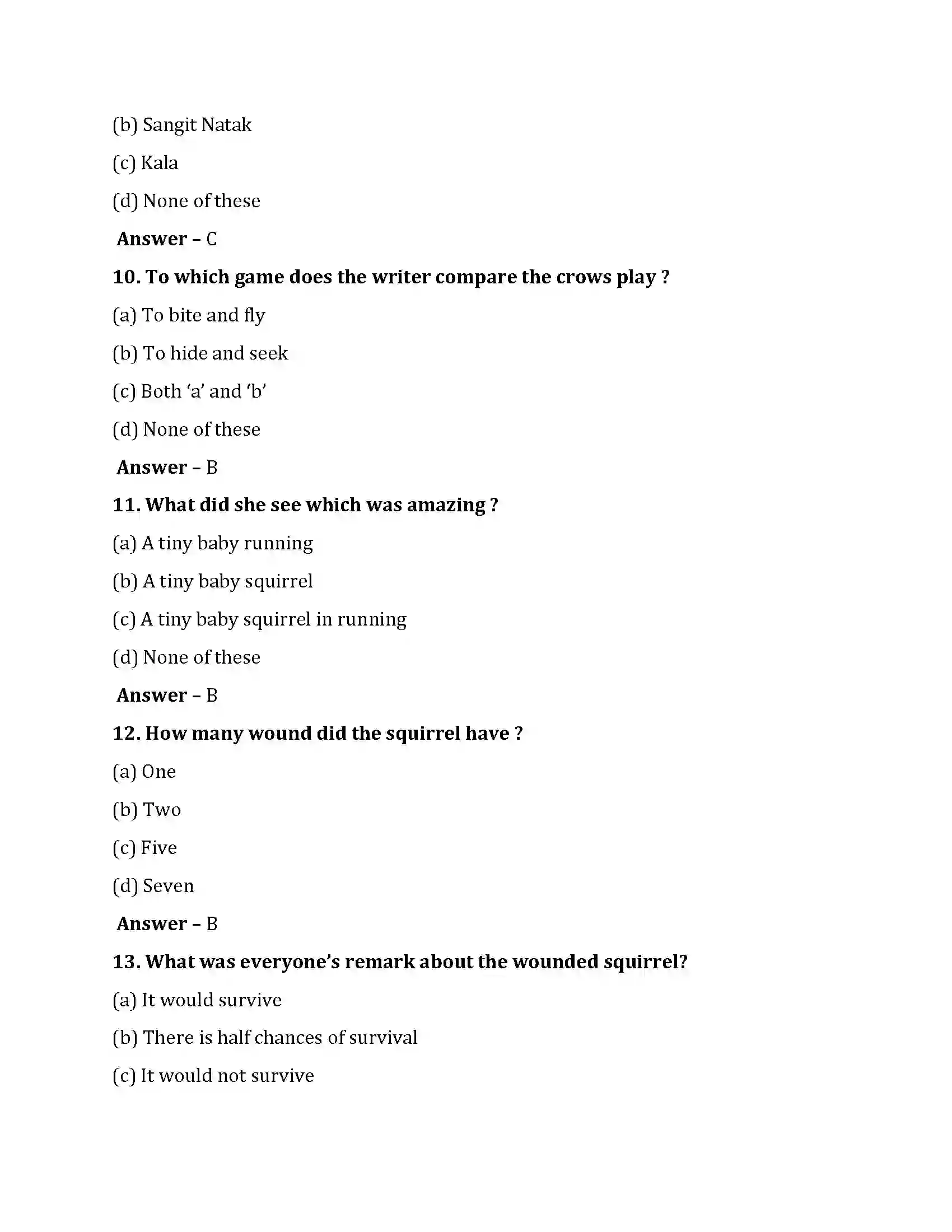 Bihar Board Class 10th Gillu Gillu  Objective Objective Question 3