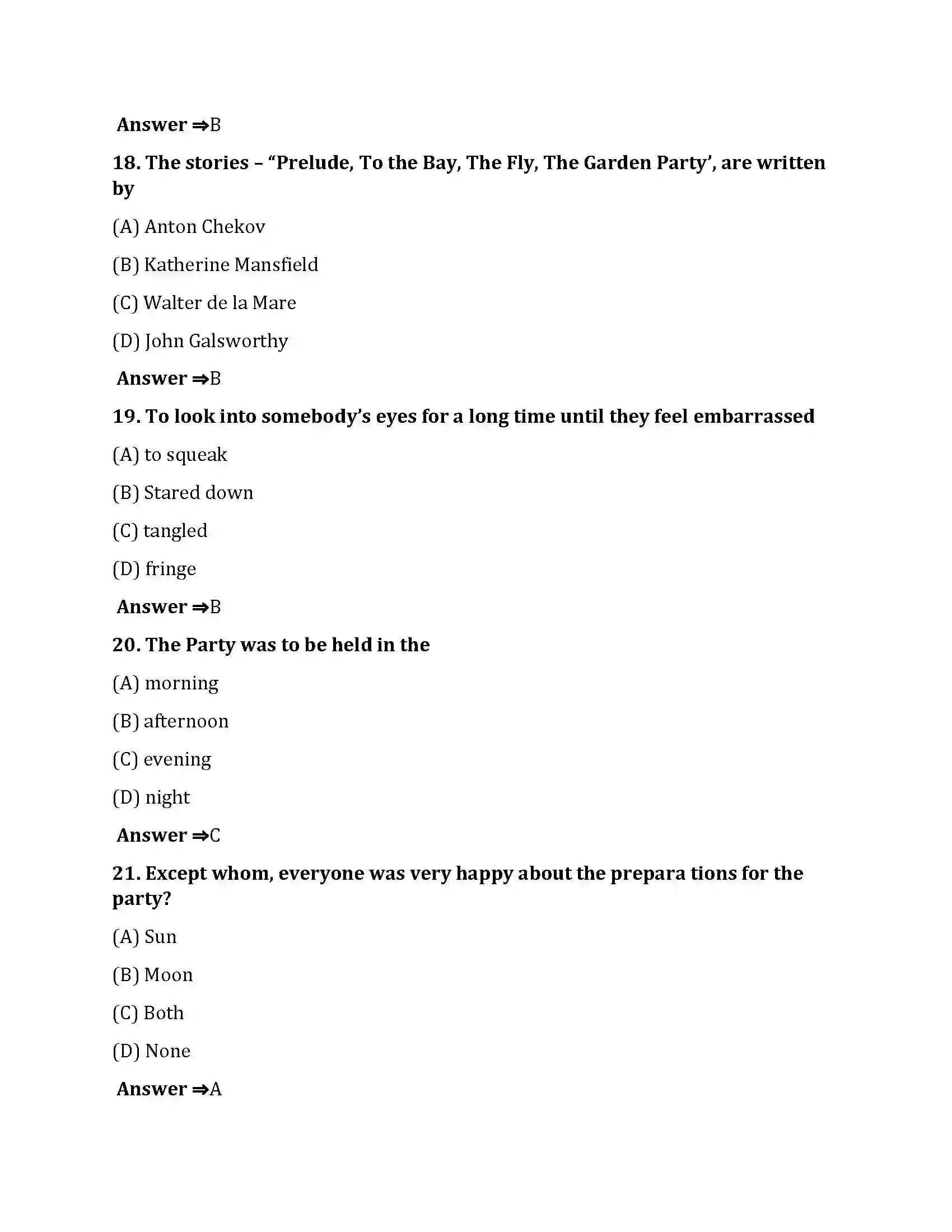 Bihar Board Class 10th Sun And Moon Sun And Moon  Objective Objective Question 5