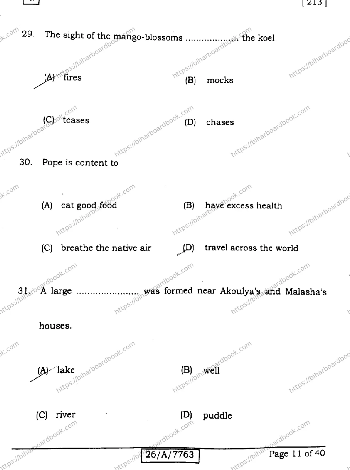 Bihar Board Class 10th 2026 ENGLISH-213-SET-G Previous Year Paper 11