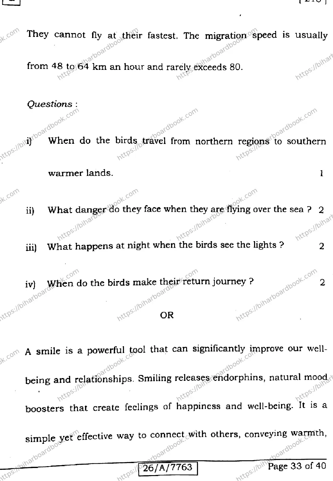 Bihar Board Class 10th 2026 ENGLISH-213-SET-G Previous Year Paper 33