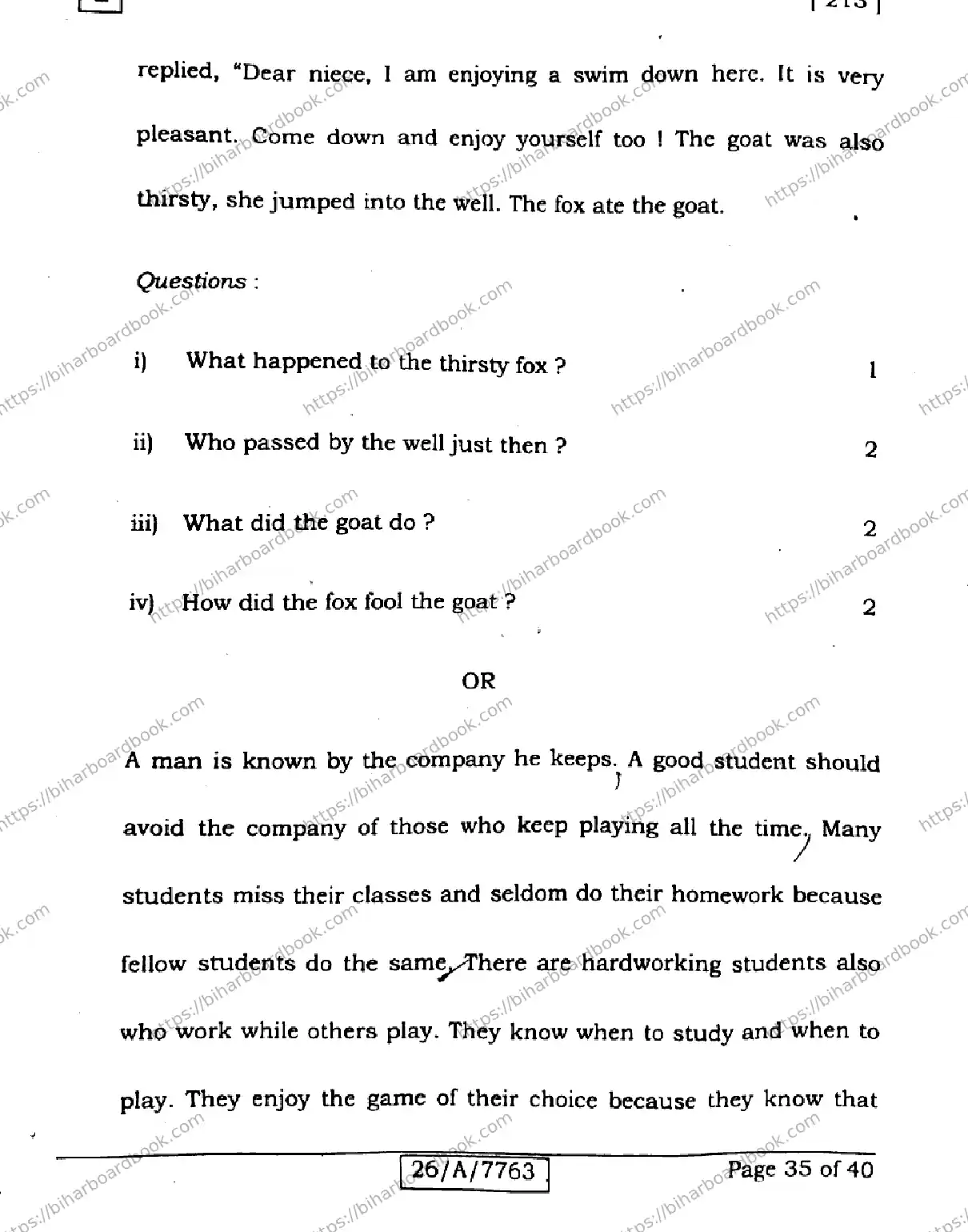 Bihar Board Class 10th 2026 ENGLISH-213-SET-G Previous Year Paper 35