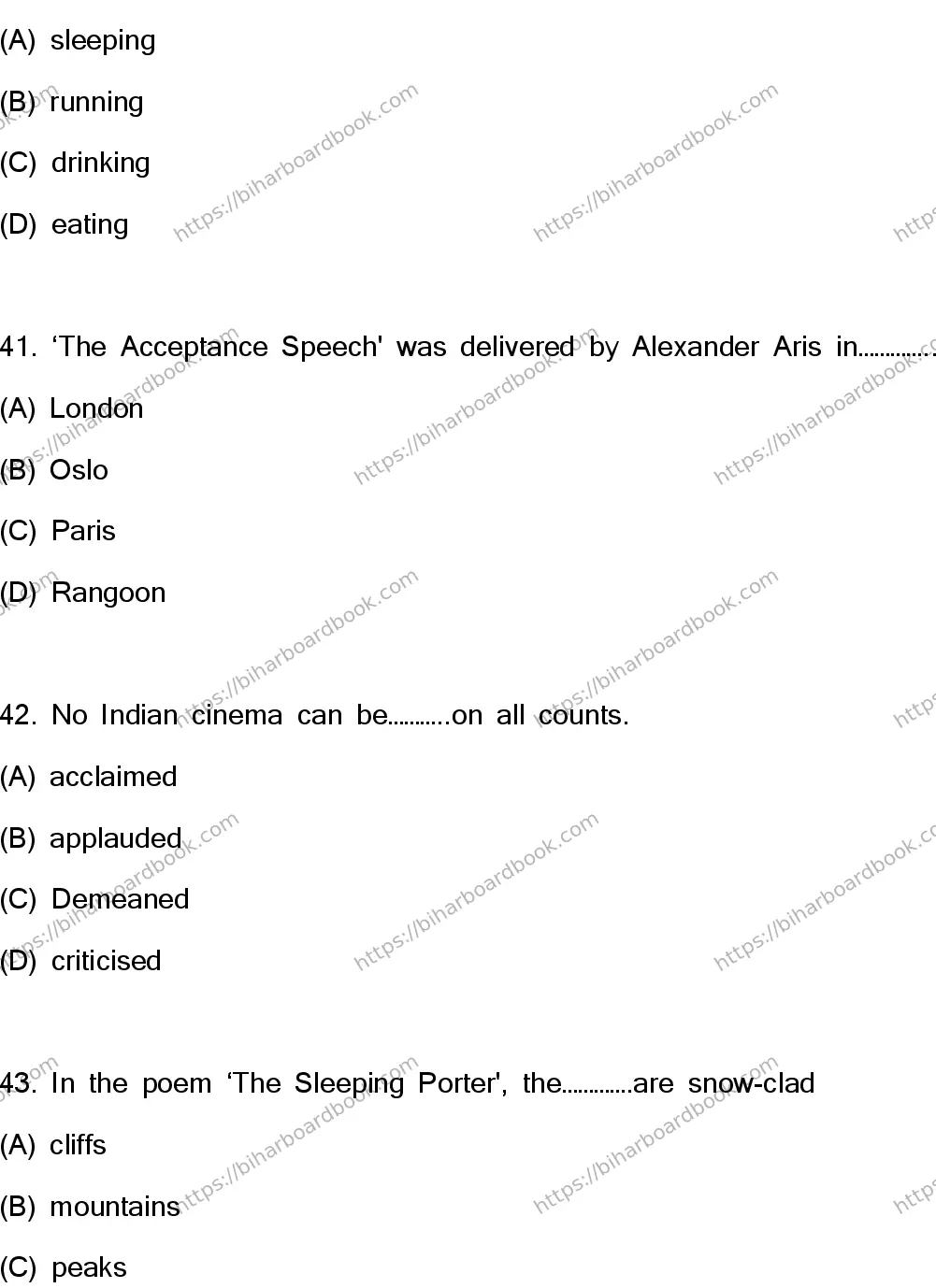 Bihar Board Class 10th 2023 English  113  (SETH)  2023 Previous Year Paper 12