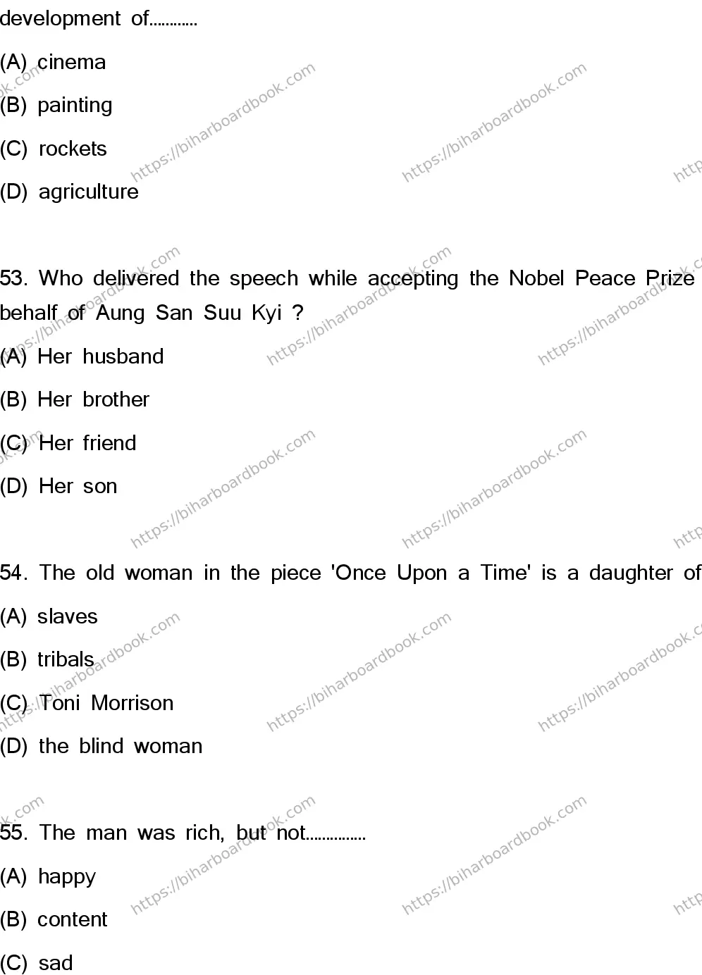 Bihar Board Class 10th 2023 English  113  (SETH)  2023 Previous Year Paper 15