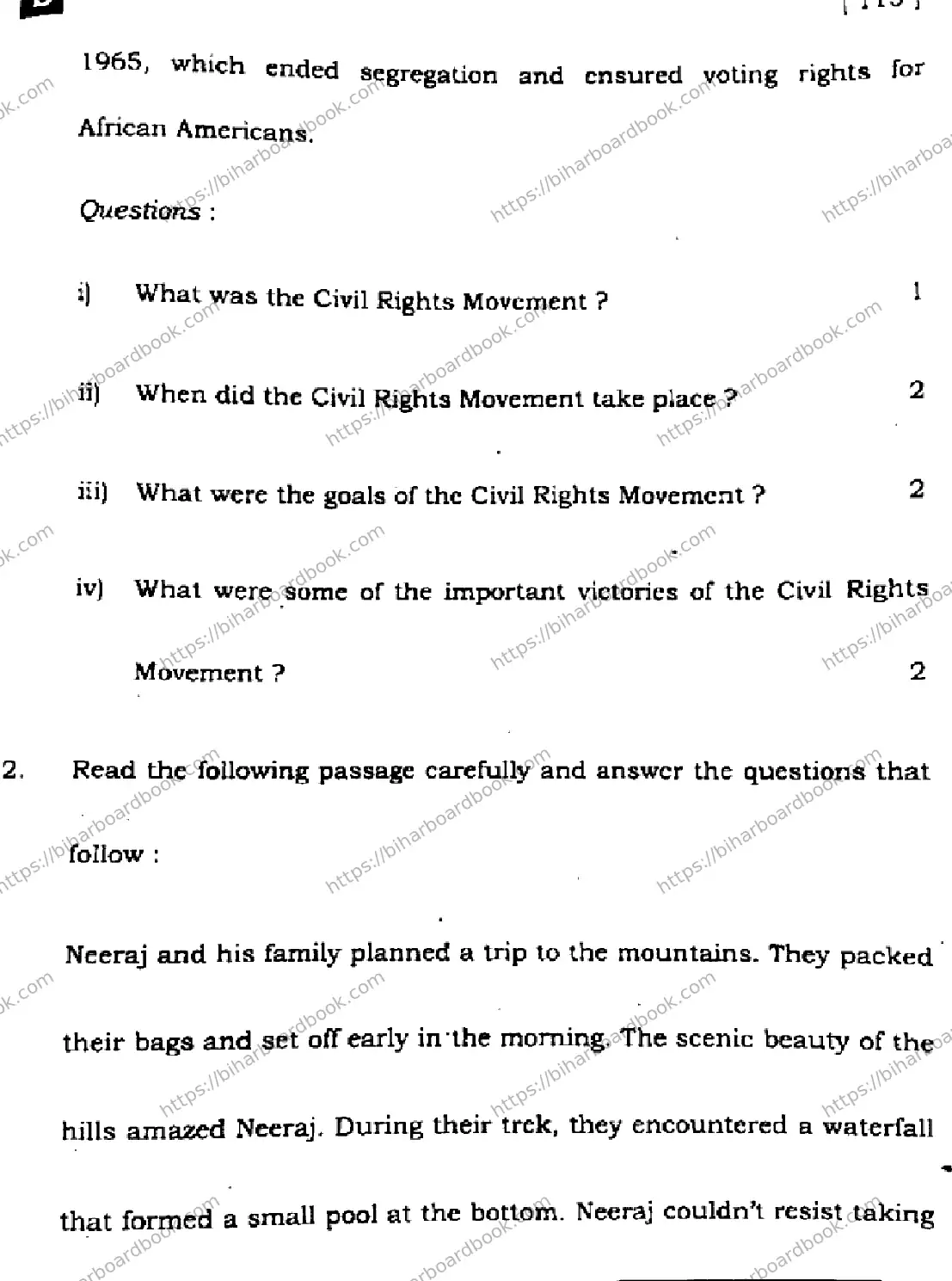 Bihar Board Class 10th 2024 English  113  (SetB)  2024 Previous Year Paper 33