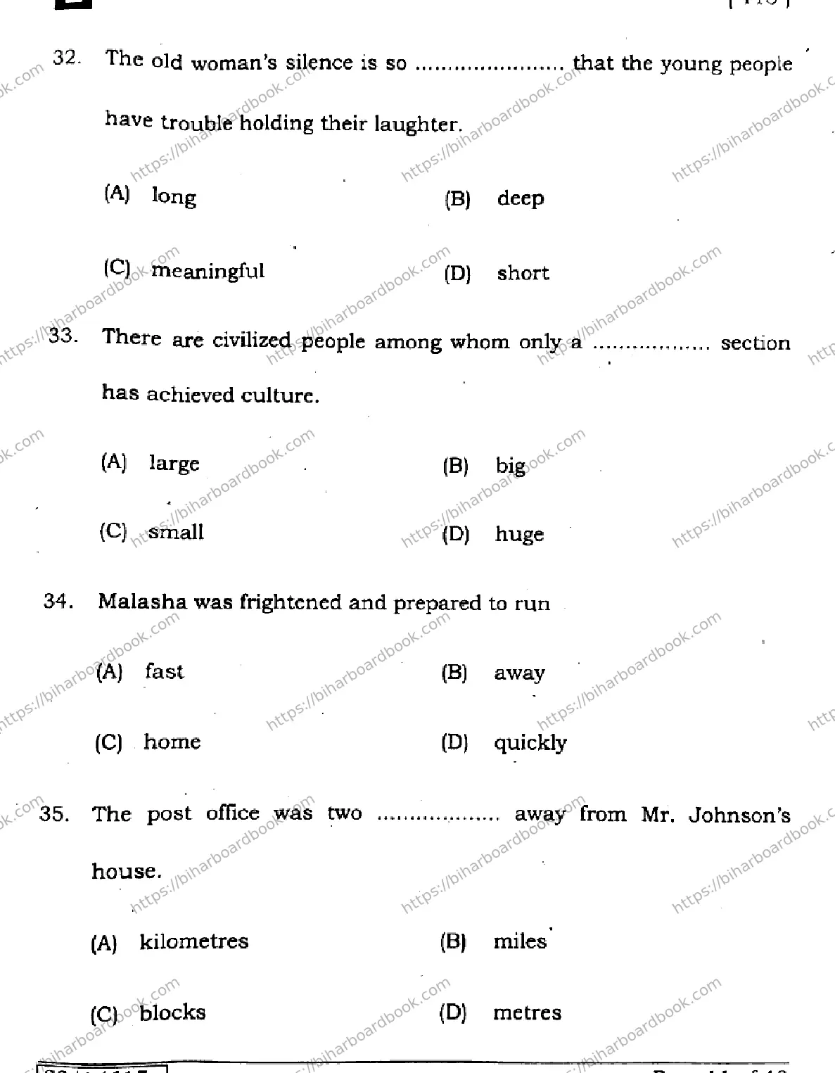 Bihar Board Class 10th 2025 English  113  SetE  2025 Previous Year Paper 11