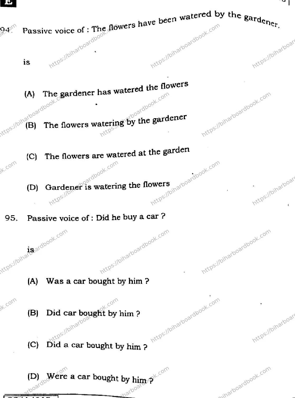 Bihar Board Class 10th 2025 English  113  SetE  2025 Previous Year Paper 28