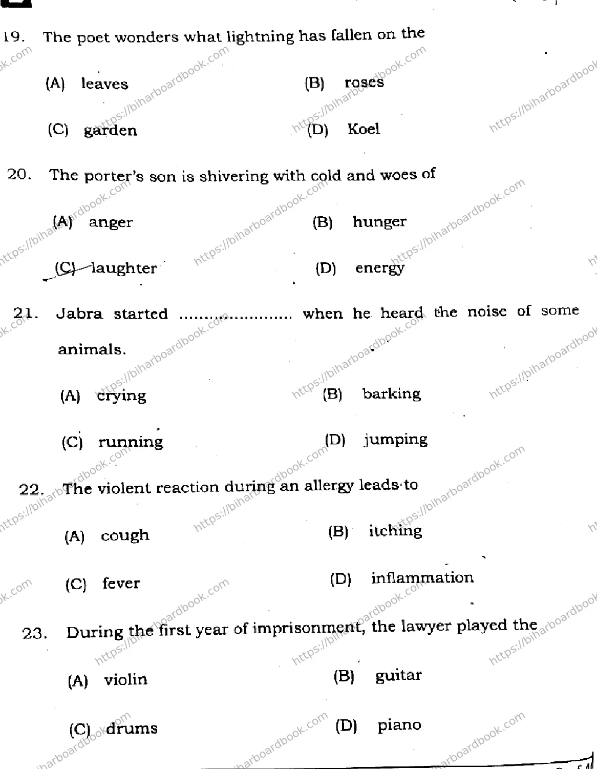 Bihar Board Class 10th 2025 English  113  SetE  2025 Previous Year Paper 8