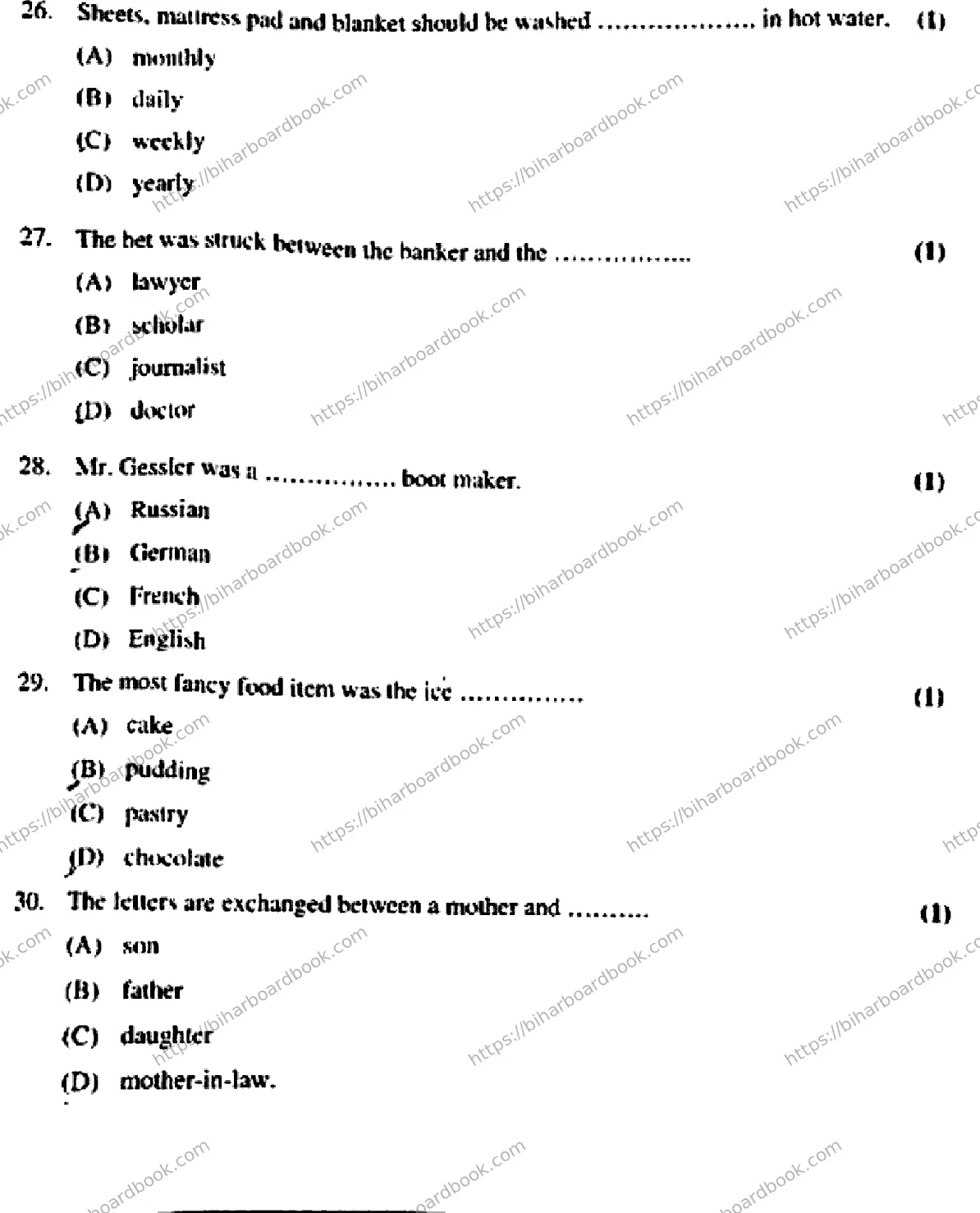 Bihar Board Class 10th 2018 English  213  2018 Previous Year Paper 8