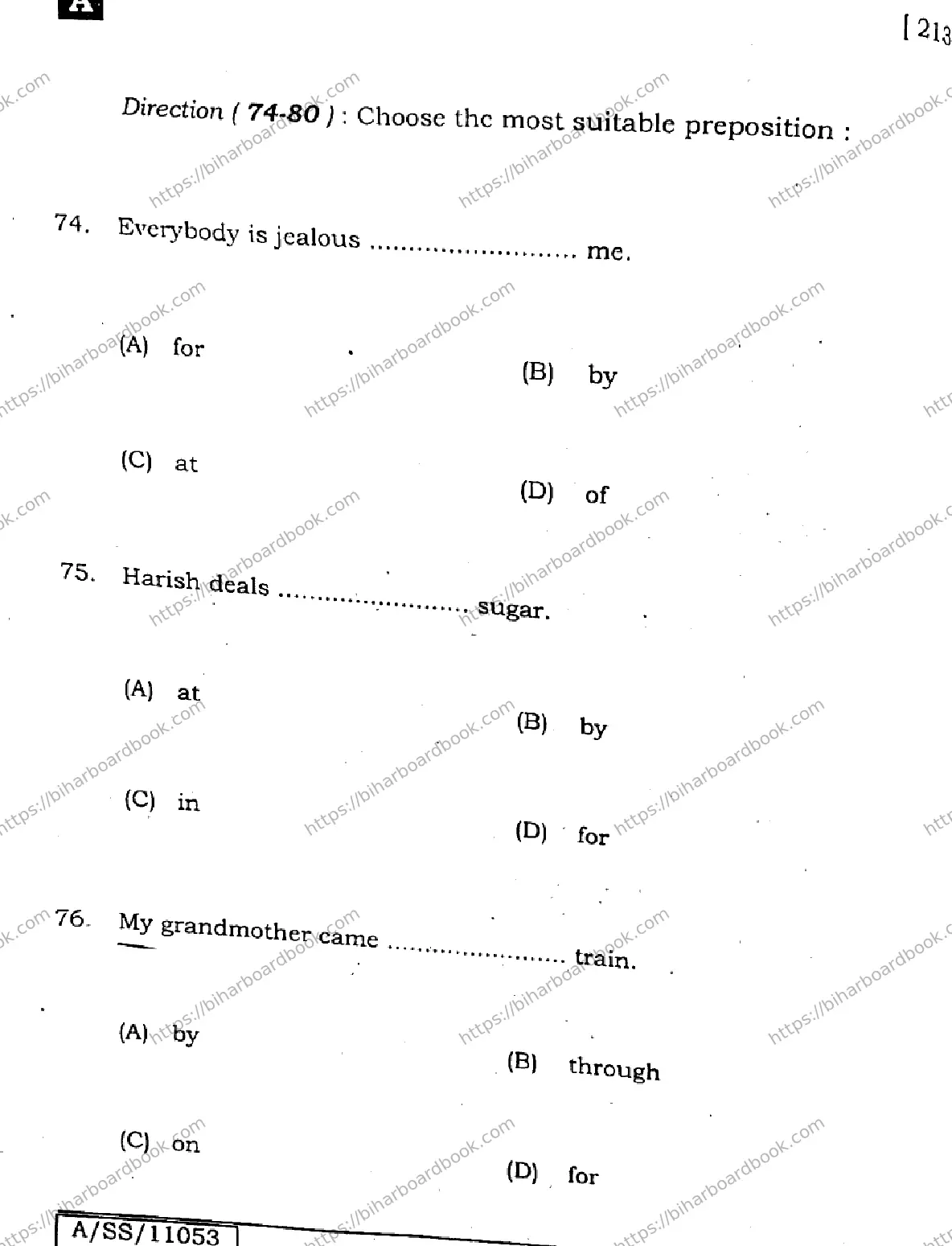 Bihar Board Class 10th 2025 English  213  SetA  2025 Previous Year Paper 23