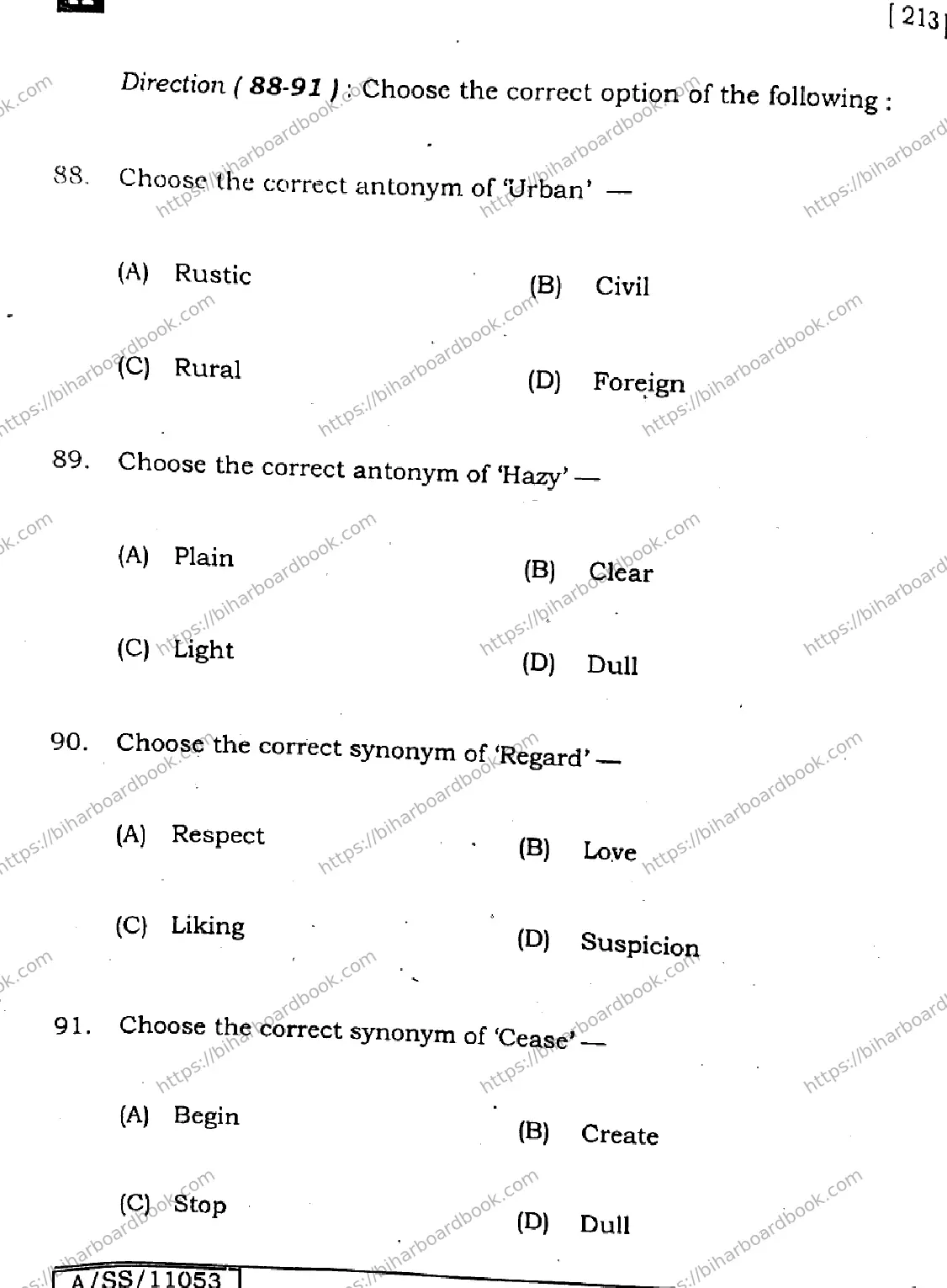 Bihar Board Class 10th 2025 English  213  SetA  2025 Previous Year Paper 27