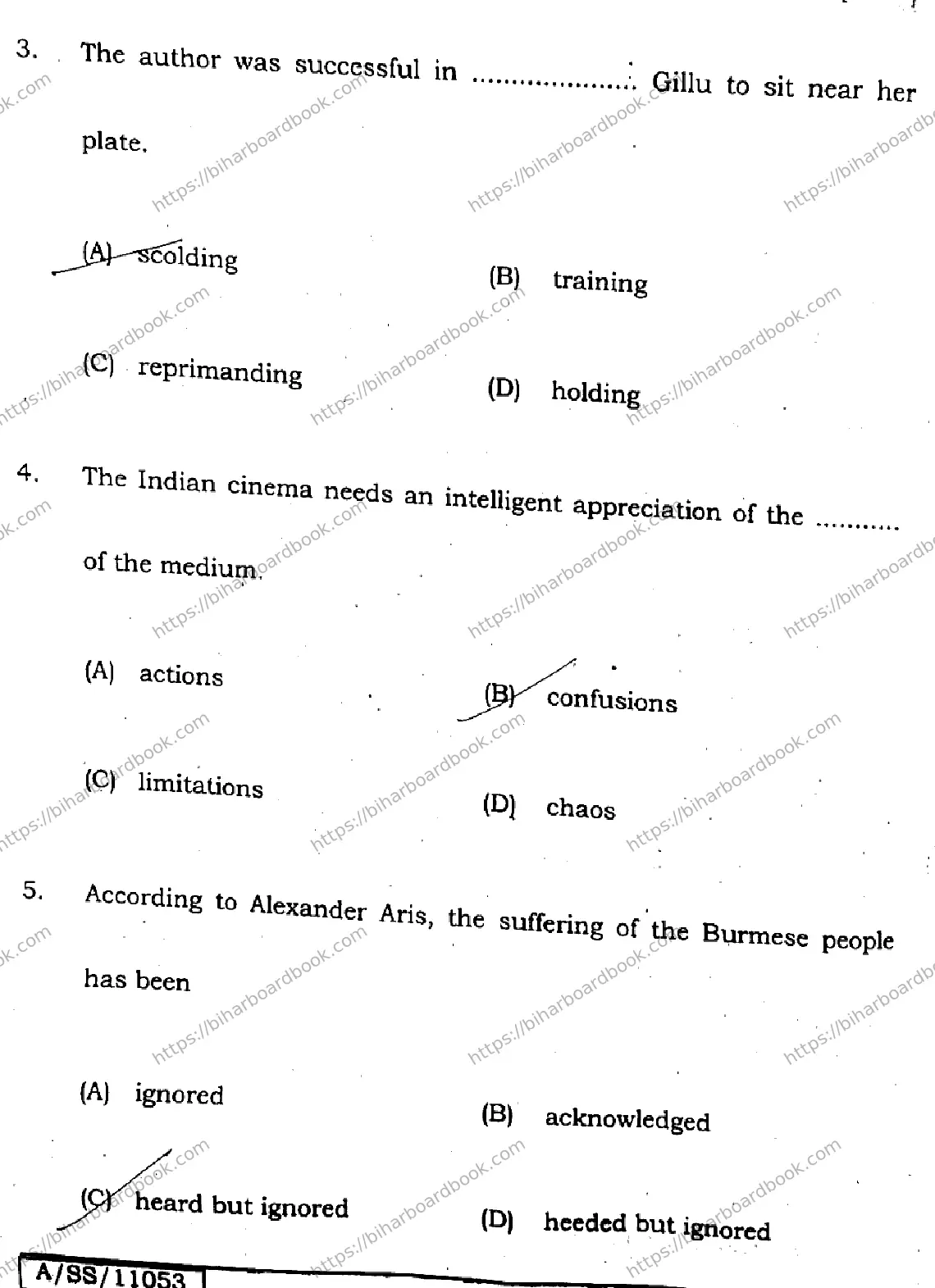 Bihar Board Class 10th 2025 English  213  SetA  2025 Previous Year Paper 3