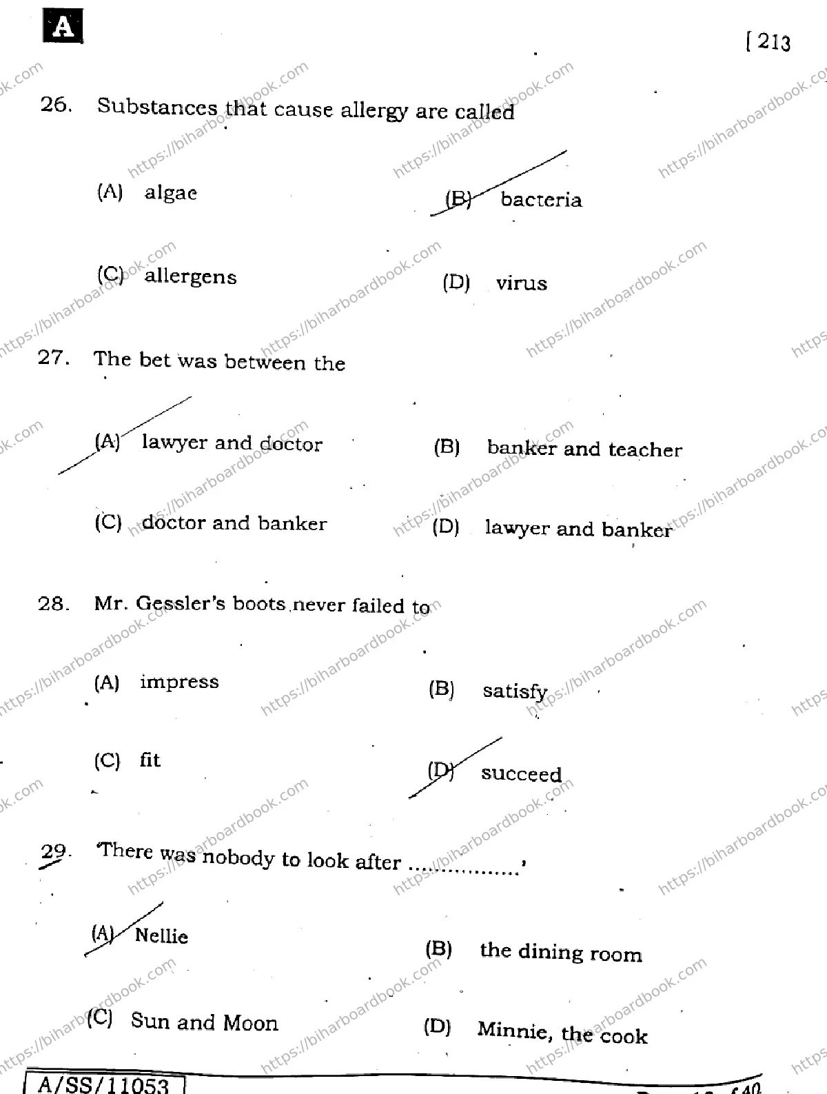 Bihar Board Class 10th 2025 English  213  SetA  2025 Previous Year Paper 9