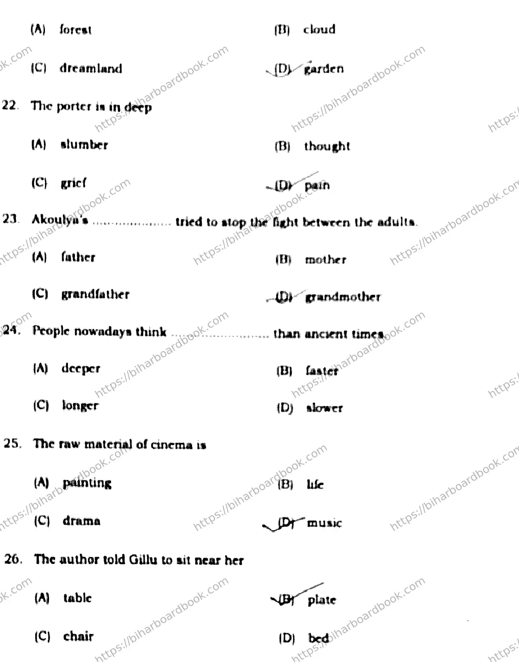 Bihar Board Class 10th 2020 English  213D  2020 Previous Year Paper 6