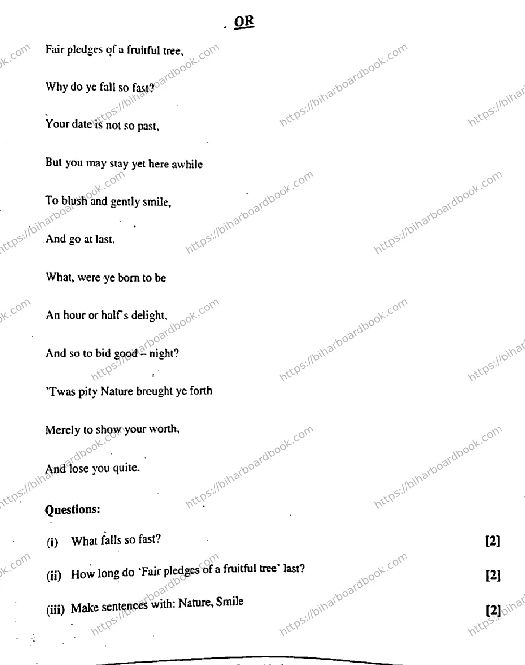 Bihar Board Class 10th 2019 English  213G  2019 Previous Year Paper 14