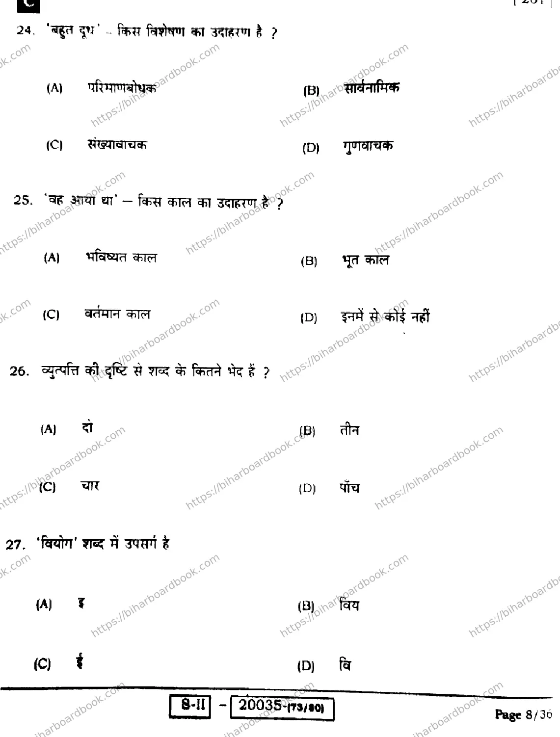 Bihar Board Class 10th 2022 Hindi 2022 Previous Year Paper 8