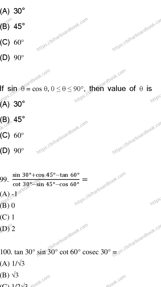 Bihar Board Class 10th 2023 Mathematics  110  (SetC)  2023 Previous Year Paper 48