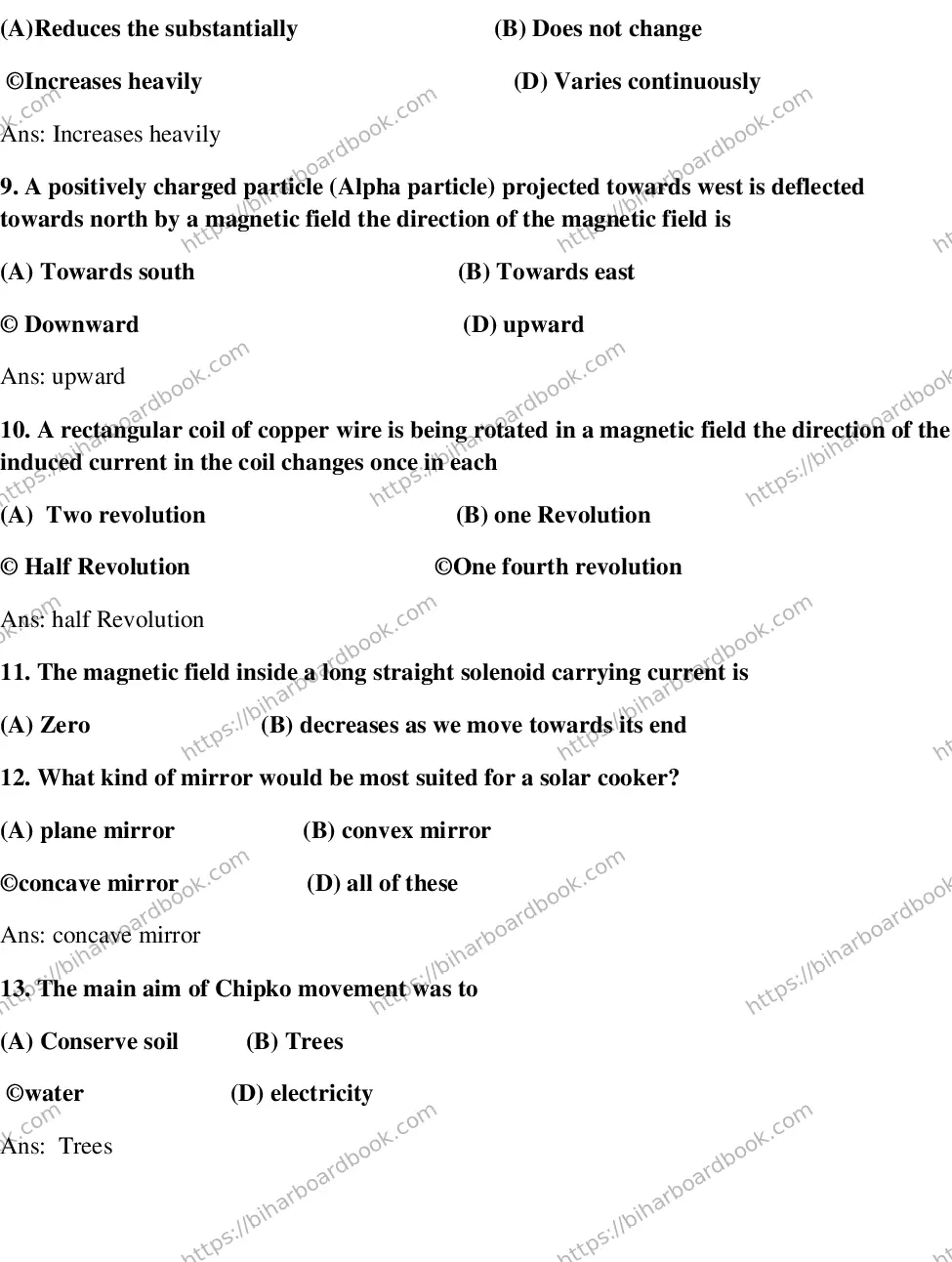 Bihar Board Class 10th 2018 Science  2018 Previous Year Paper 3