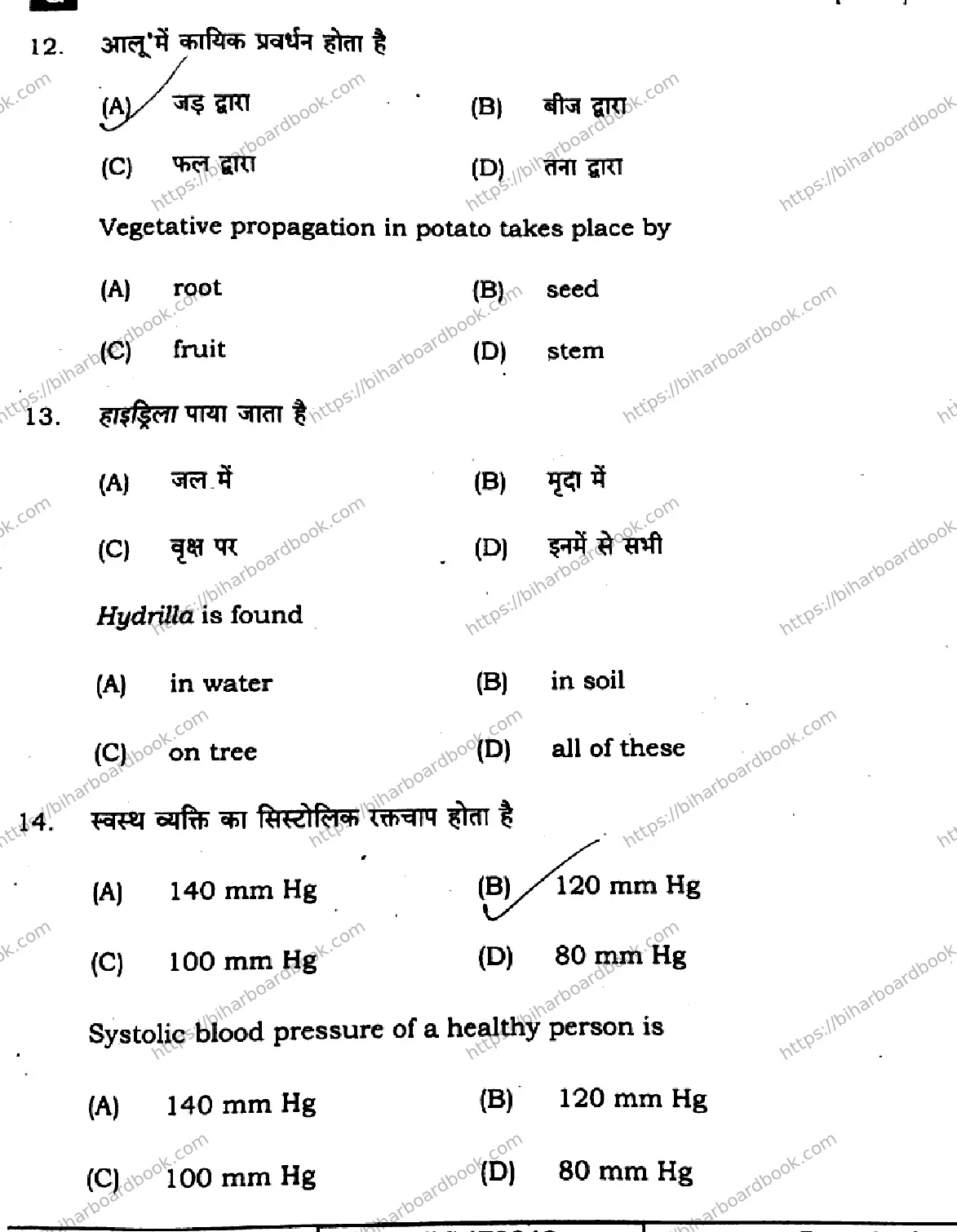 Bihar Board Class 10th 2024 Science  212  (SetG)  2024 Previous Year Paper 7
