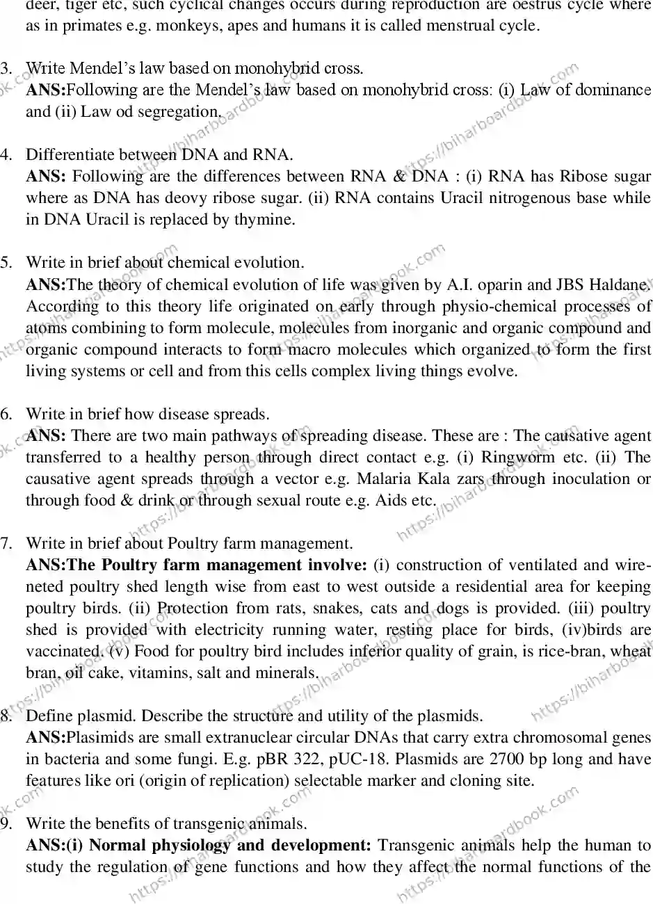 Bihar Board Class 12th 2015 Biology  2015 Previous Year Paper 5