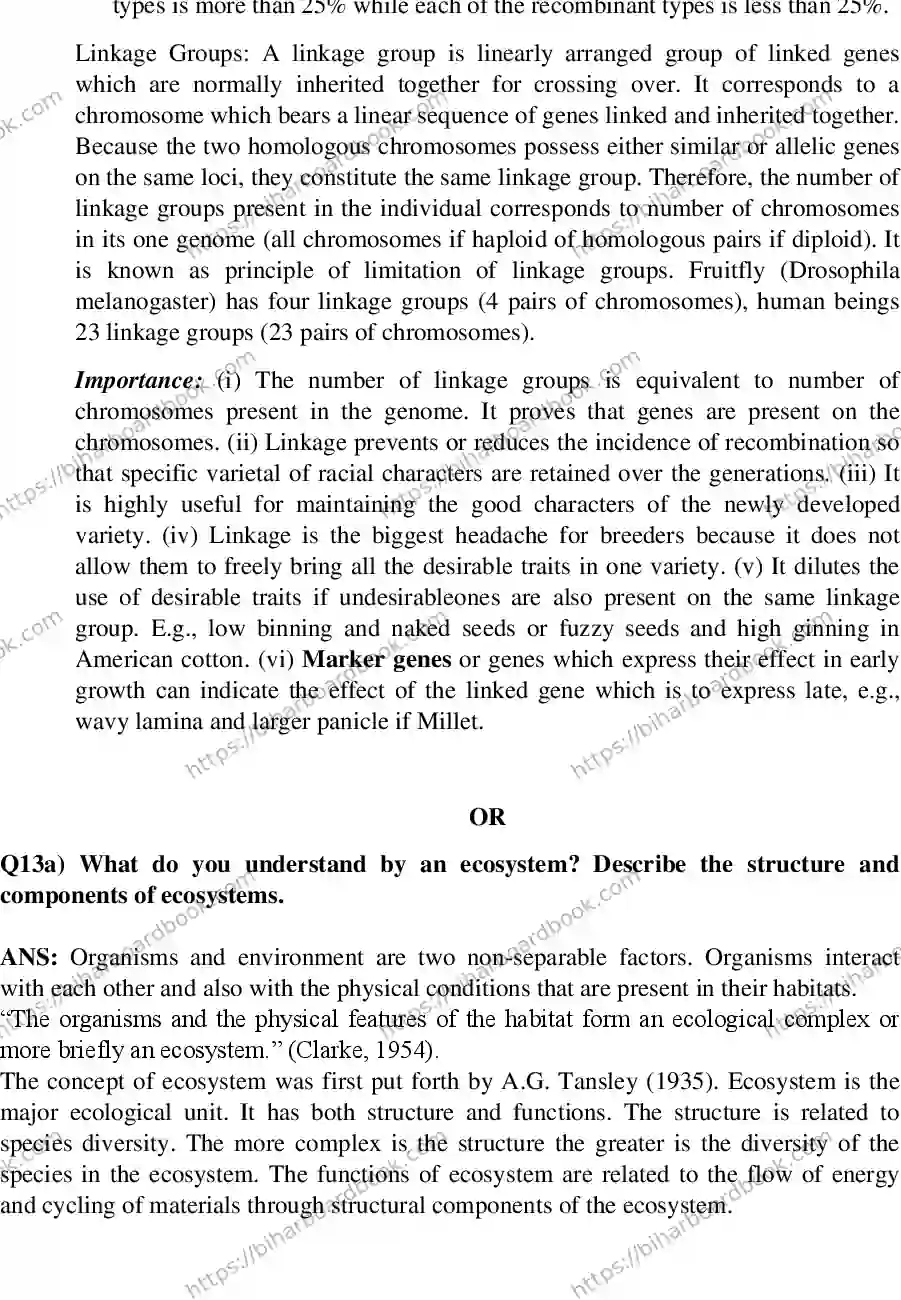 Bihar Board Class 12th 2016 Biology  2016 Previous Year Paper 10