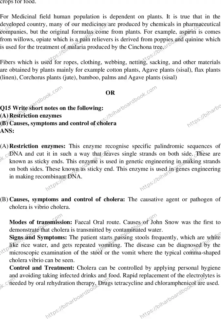Bihar Board Class 12th 2016 Biology  2016 Previous Year Paper 14