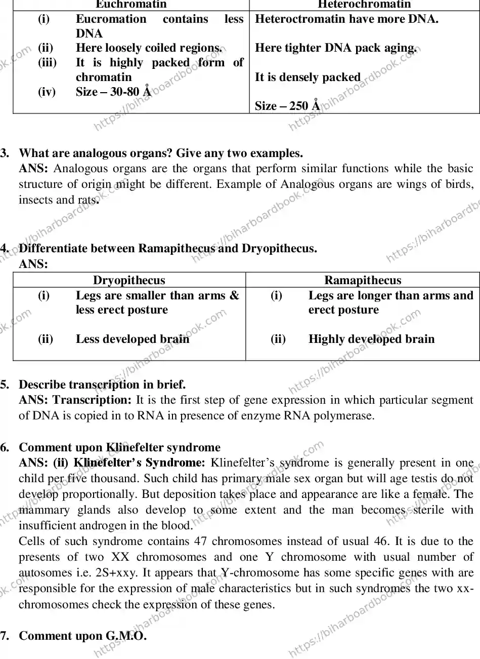 Bihar Board Class 12th 2019 Biology  2019 Previous Year Paper 7