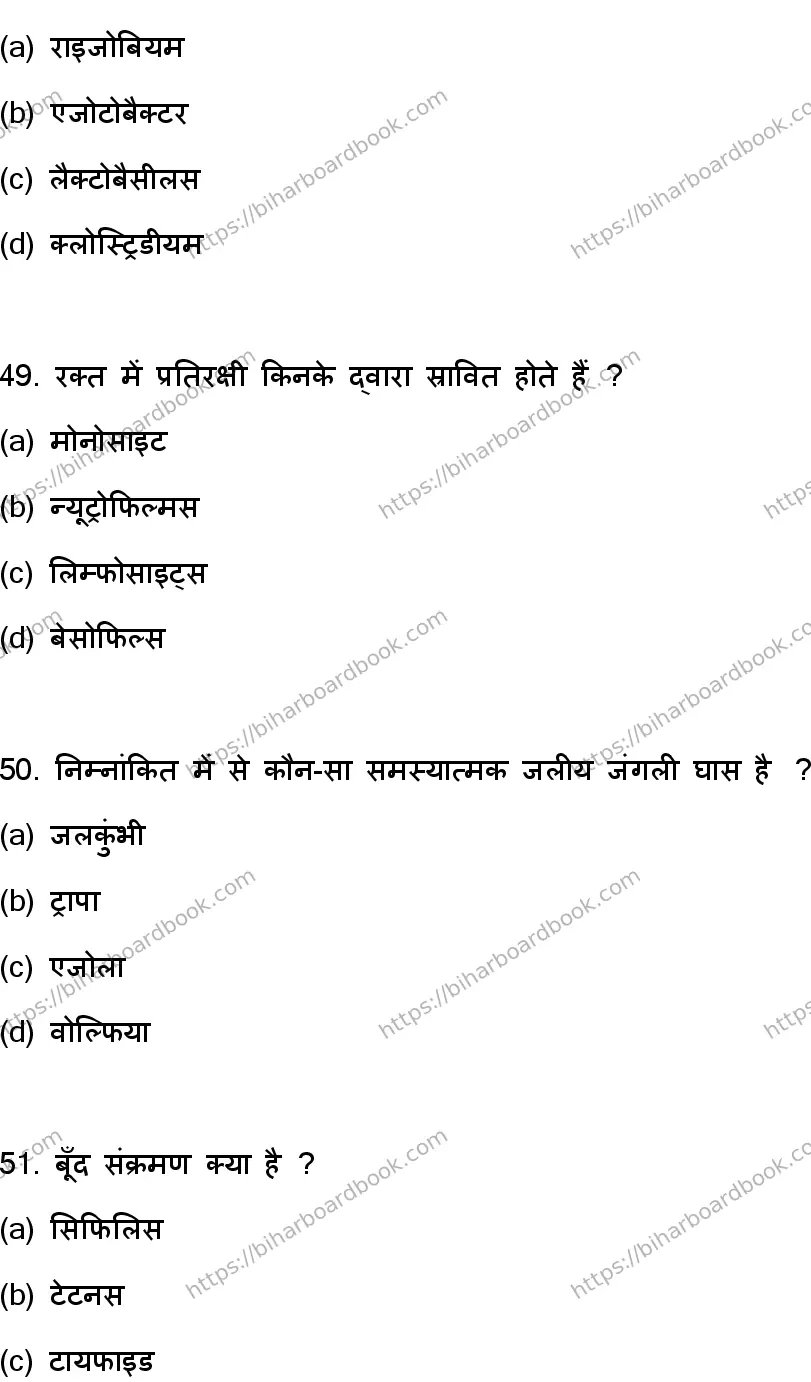 Bihar Board Class 12th 2023 Biology Previous Year Paper 14
