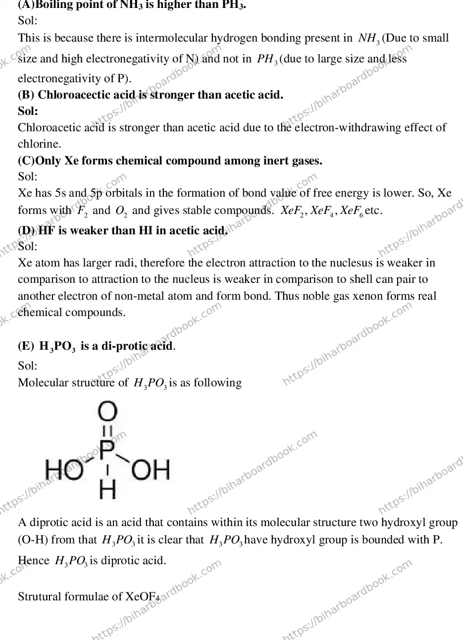 Bihar Board Class 12th 2015 Chemistry  2015 Previous Year Paper 14