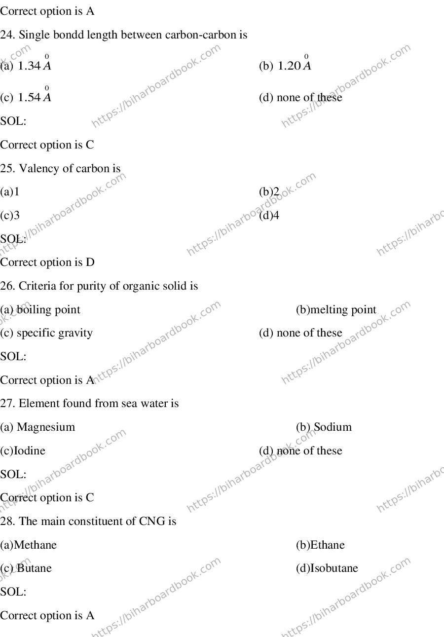 Bihar Board Class 12th 2016 Chemistry  2016 Previous Year Paper 6