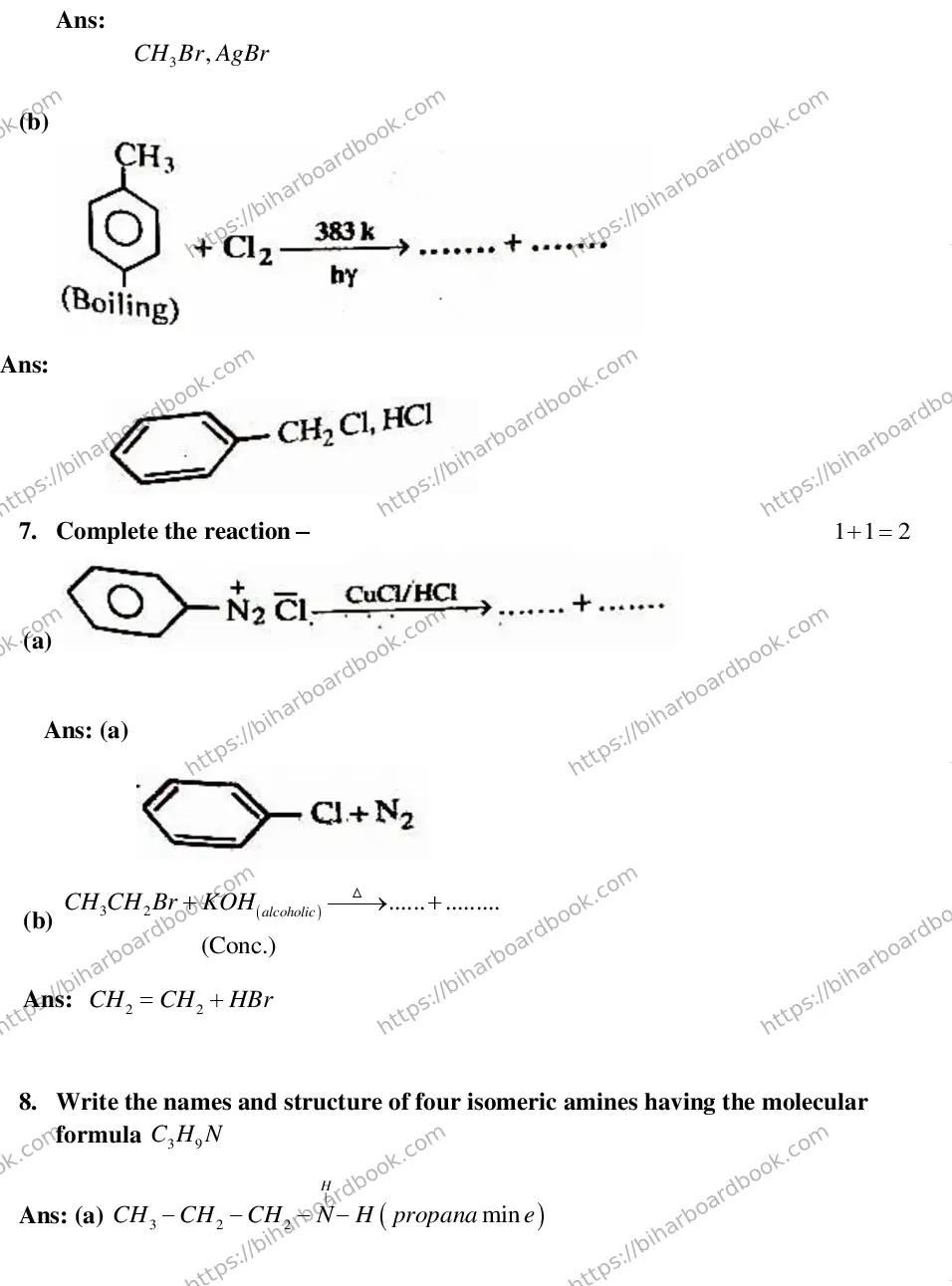 Bihar Board Class 12th 2017 Chemistry  2017 Previous Year Paper 7