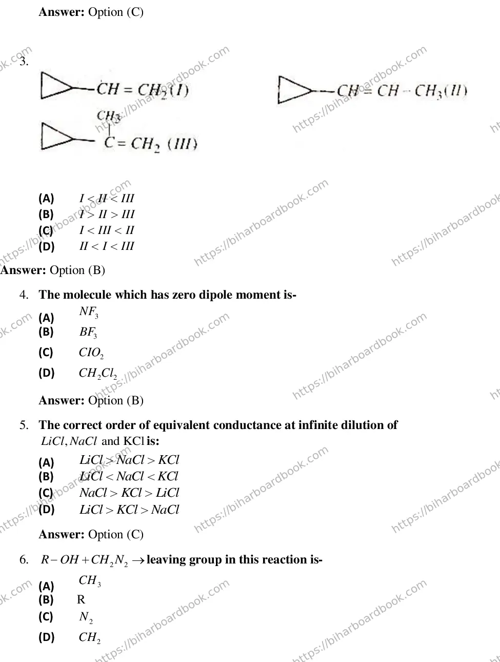 Bihar Board Class 12th 2018 Chemistry  2018 Previous Year Paper 2