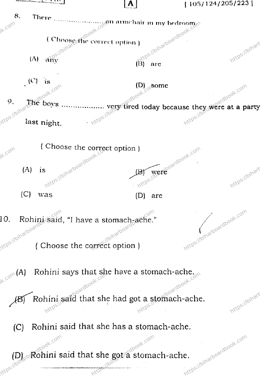 Bihar Board Class 12th 2026 ENGLISH-105-124-205-223-SET-A Previous Year Paper 4