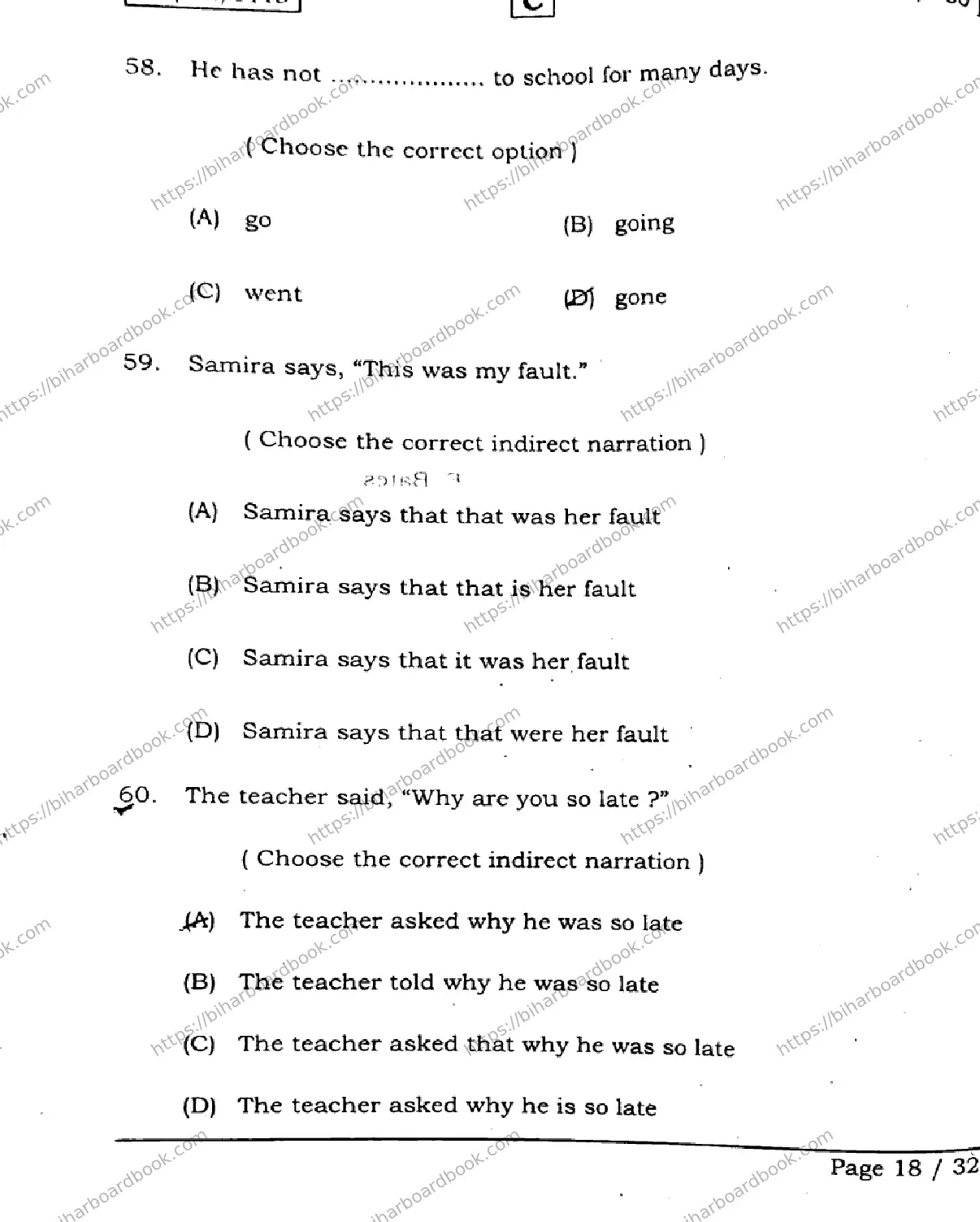 Bihar Board Class 12th 2026 ENGLISH-305-330-SET-C Previous Year Paper 18