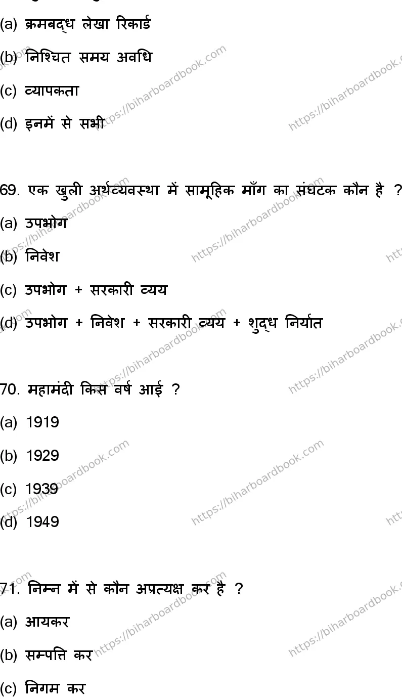 Bihar Board Class 12th 2023 Economics Previous Year Paper 19