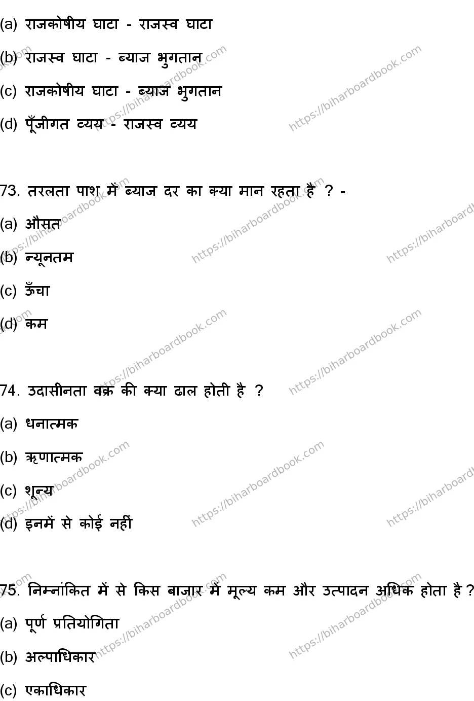 Bihar Board Class 12th 2023 Economics Previous Year Paper 20
