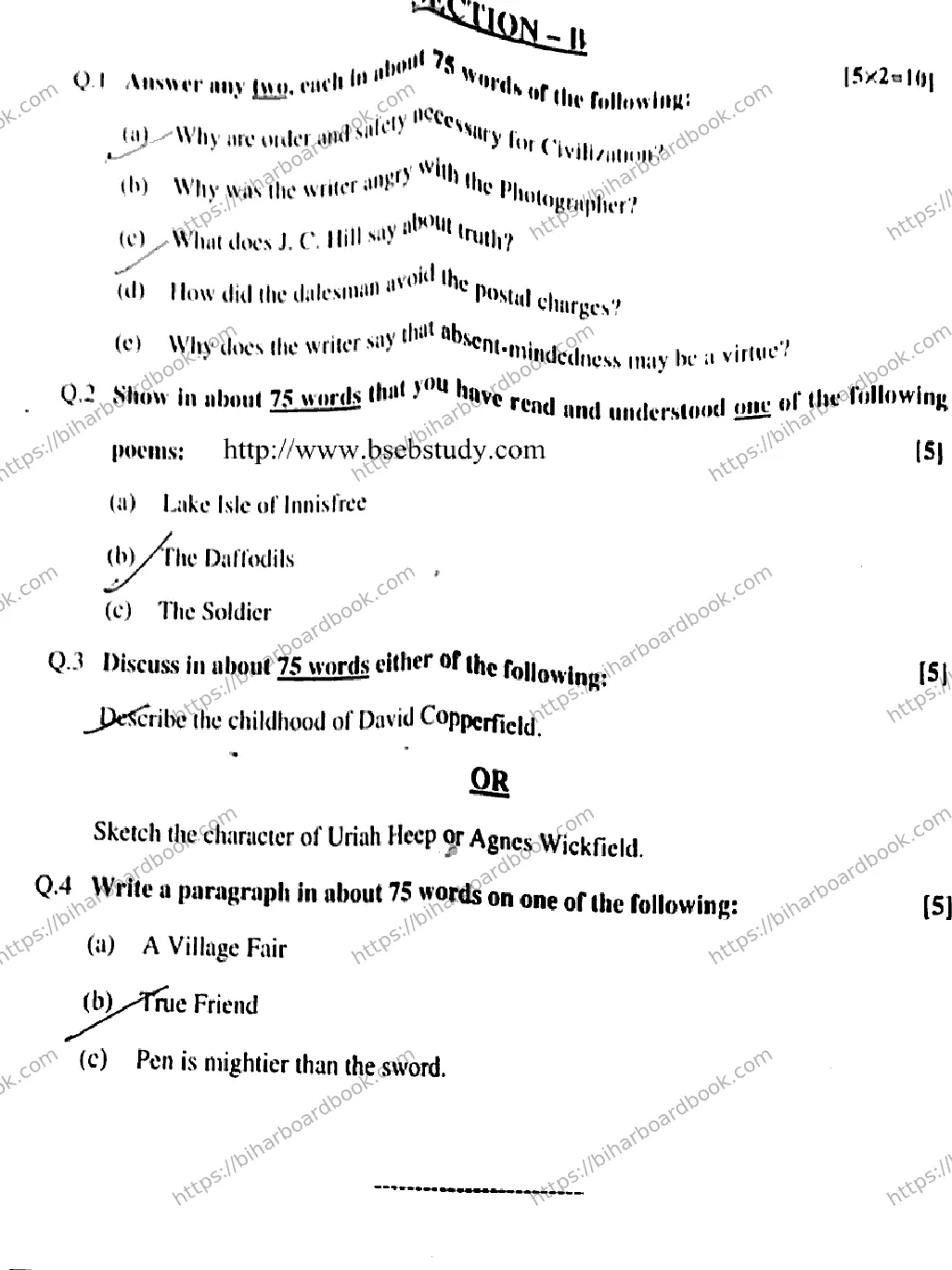 Bihar Board Class 12th 2018 English  102202  2018 Previous Year Paper 8