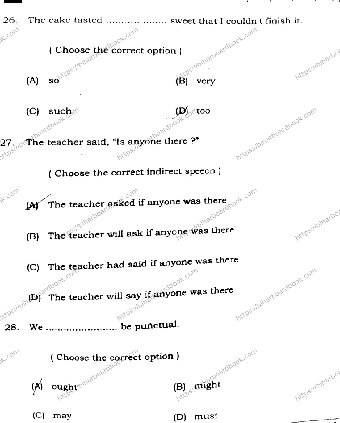 Bihar Board Class 12th 2025 English  105124205223  SetI Previous Year Paper 10