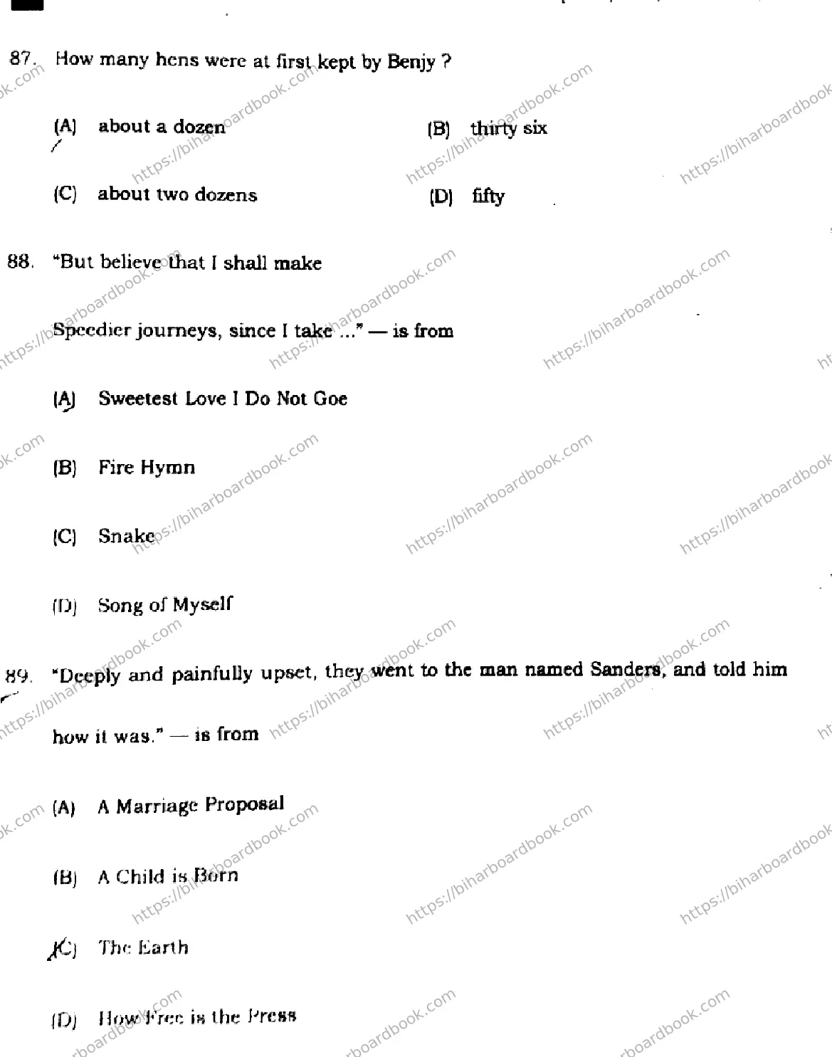 Bihar Board Class 12th 2022 English  105124205223E  2022 Previous Year Paper 24
