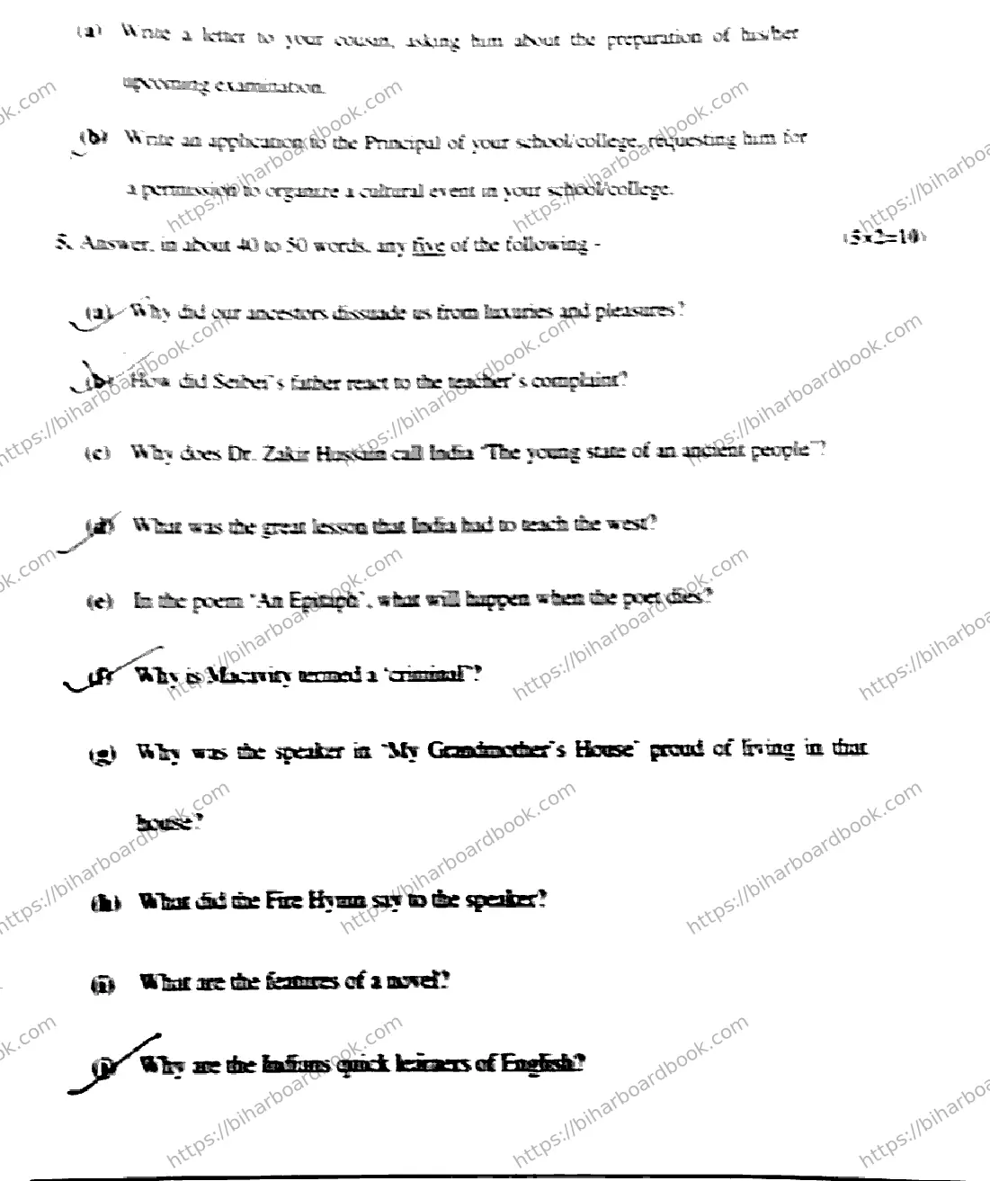Bihar Board Class 12th 2019 English  105205H  2019 Previous Year Paper 13