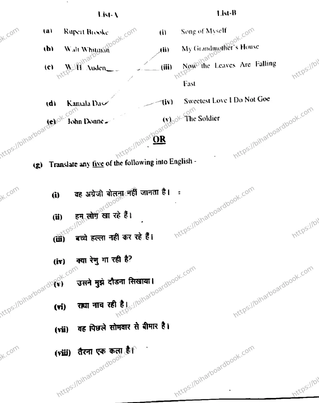 Bihar Board Class 12th 2019 English  105205H  2019 Previous Year Paper 15