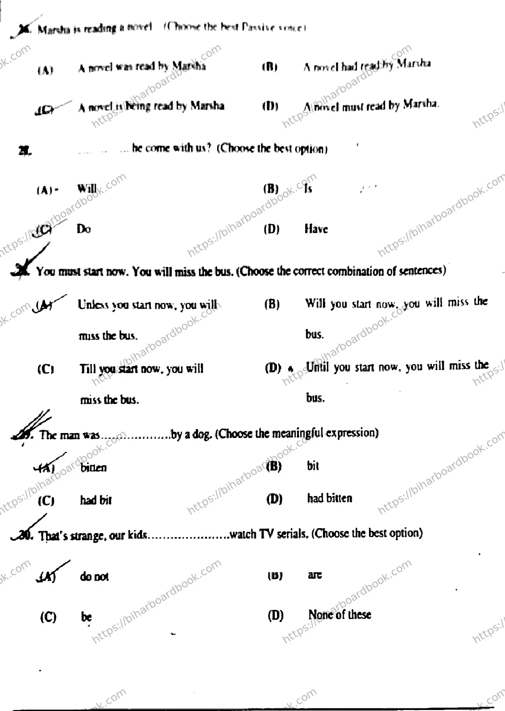 Bihar Board Class 12th 2019 English  105205H  2019 Previous Year Paper 7