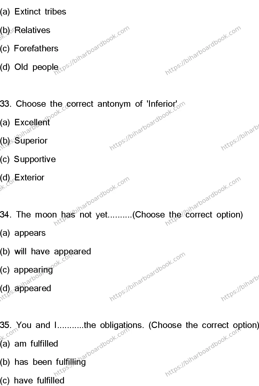 Bihar Board Class 12th 2023 English Previous Year Paper 10