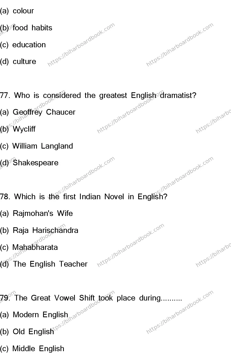 Bihar Board Class 12th 2023 English Previous Year Paper 21