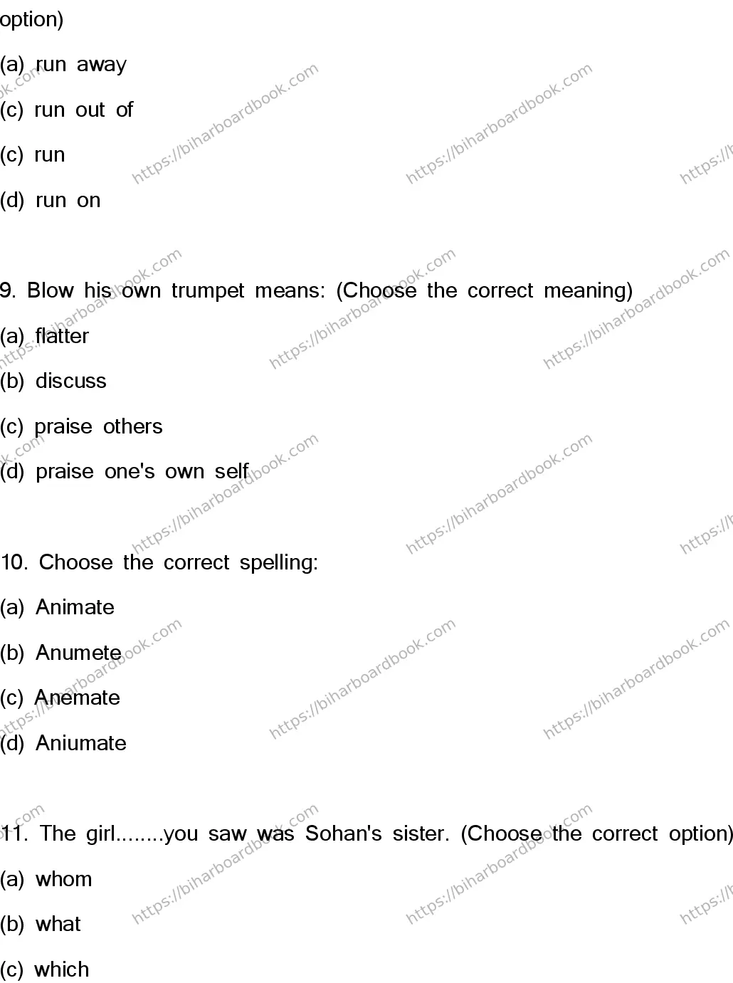 Bihar Board Class 12th 2023 English Previous Year Paper 4