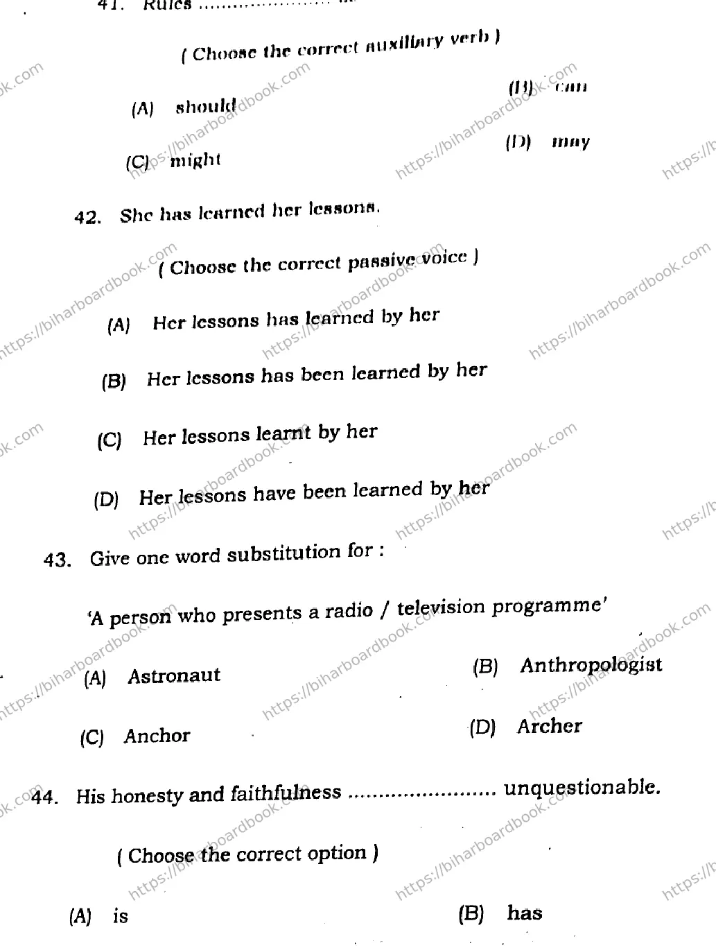 Bihar Board Class 12th 2021 English Compulsory  105205B  2021 Previous Year Paper 11