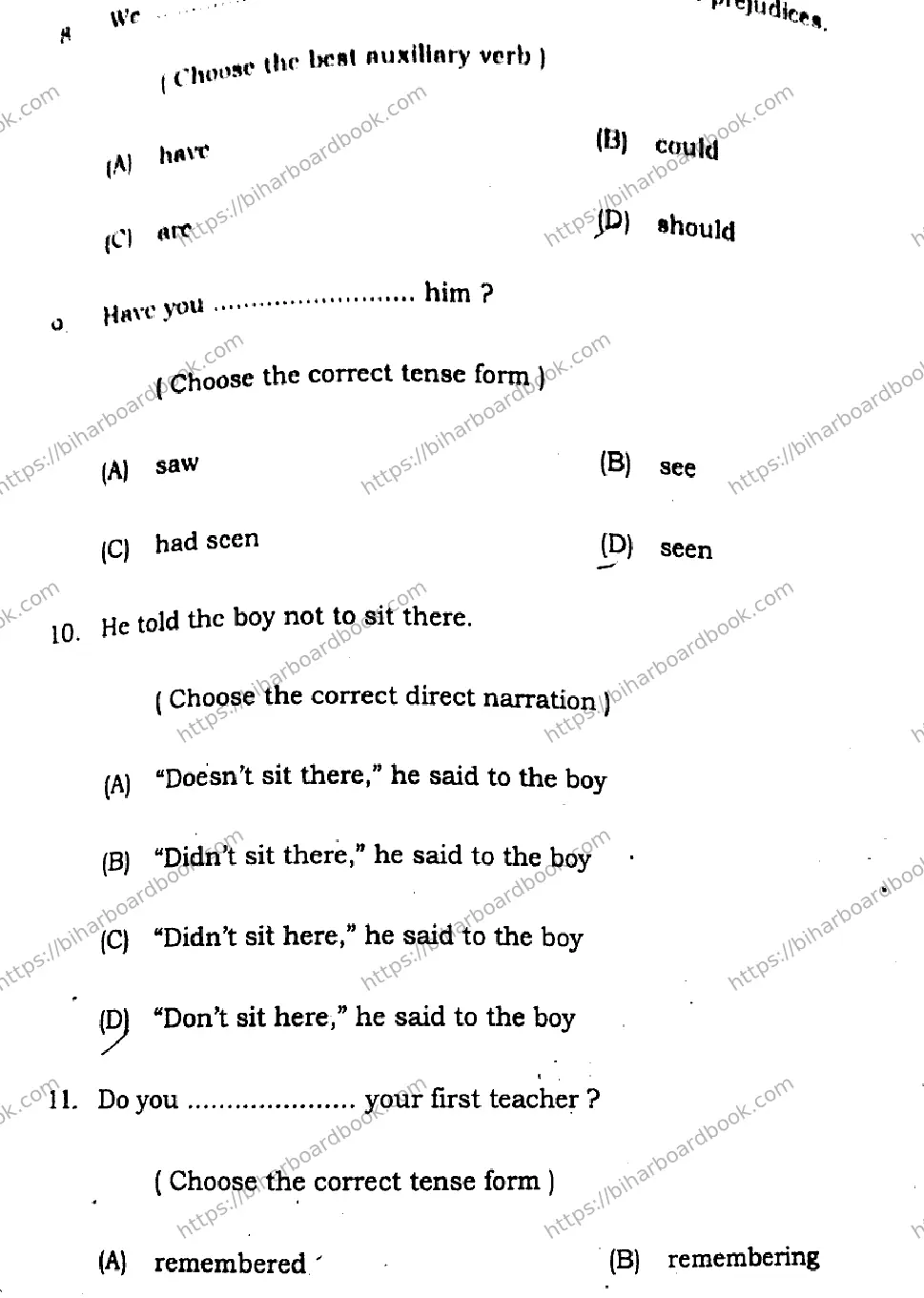 Bihar Board Class 12th 2021 English Compulsory  105205B  2021 Previous Year Paper 4