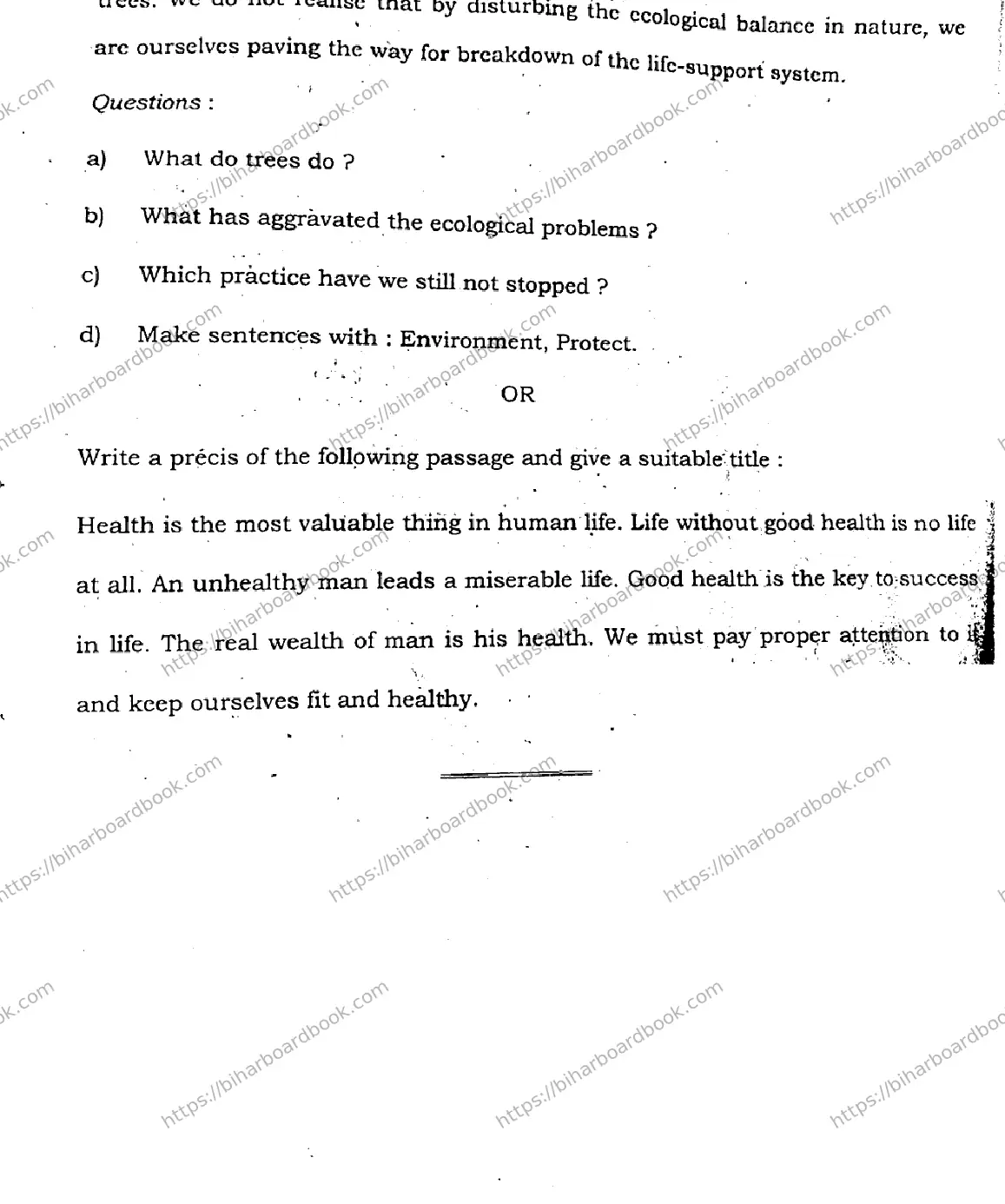 Bihar Board Class 12th 2021 English Compulsory  105205J  2021 Previous Year Paper 27