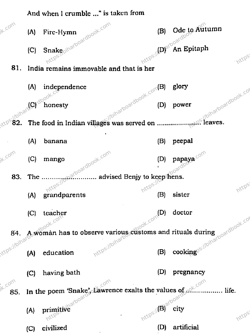 Bihar Board Class 12th 2021 English Compulsory  305F  2021 Previous Year Paper 19