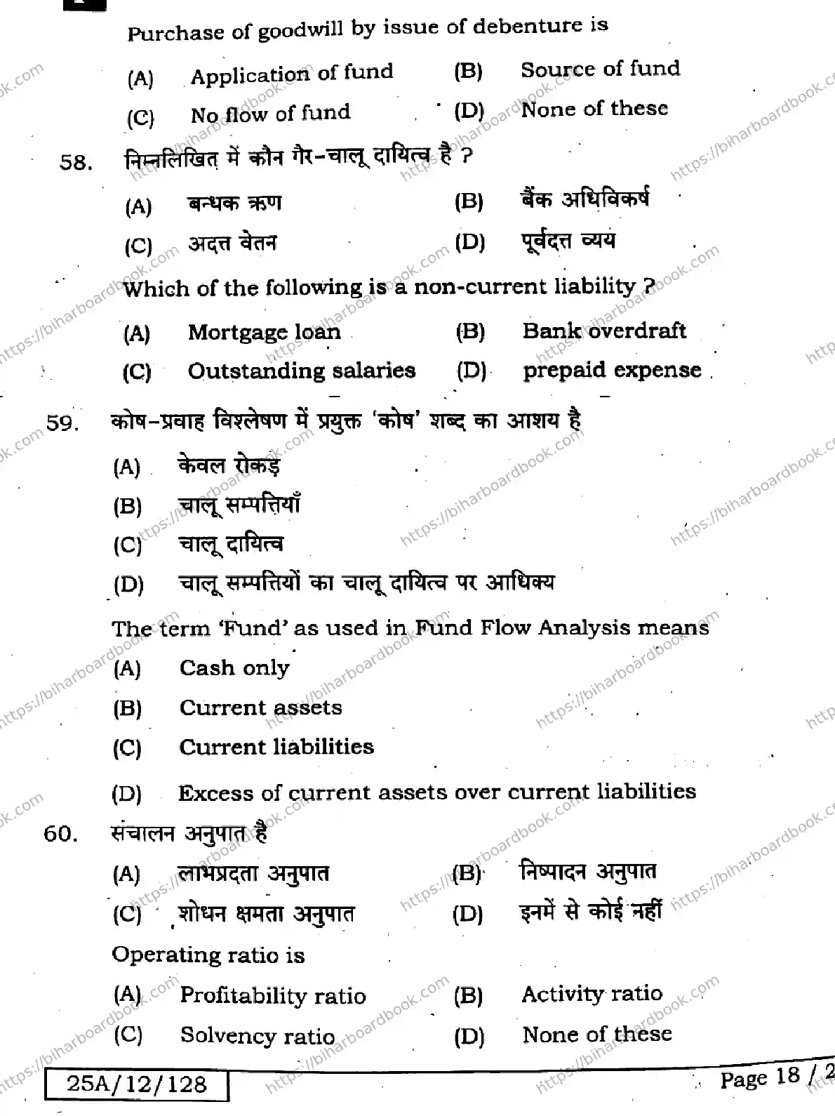 Bihar Board Class 12th 2025 Entrepreneurship  218  SetF Previous Year Paper 17