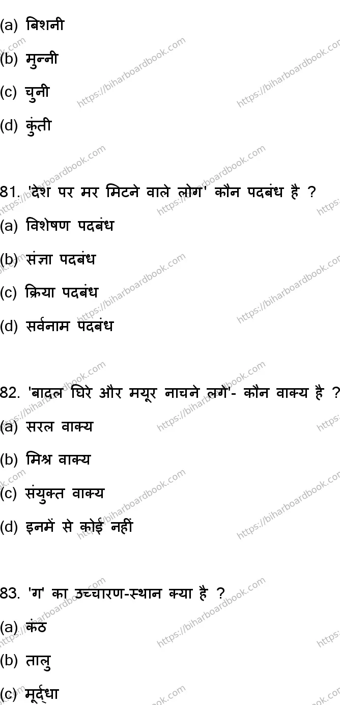 Bihar Board Class 12th 2023 Hindi Previous Year Paper 22